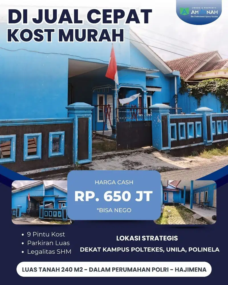 DI JUAL CEPAT  Kostan 9 PINTU  Luas tanah 240m