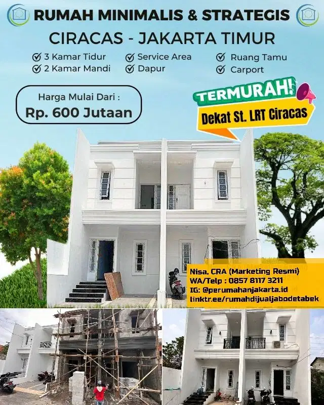 Rumah Siap Huni KPR BSI Di Ciracas 500m Stasiun Ciracas, Tol Ps Rebo