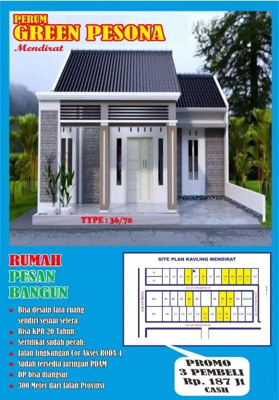 OBRAL RUMAH TERMURAH PESAN BANGUN DI PARE SECANG MAGELANG