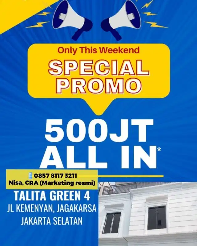 Dijual Rumah di Jaksel 2 Lantai 500 Juta an Dekat Stasiun Lenteng