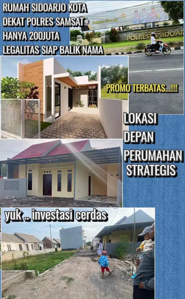 Rumah murah Sidoarjo dua ratus juta lokasi depan perumahan