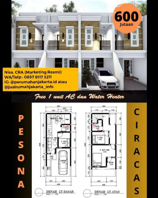 SIAP HUNI Rumah 2 Lantai Dekat Stasiun CIRACAS Jakarta Timur