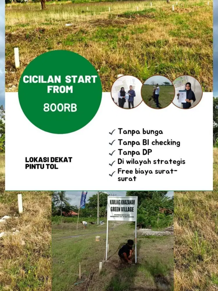 Tanah kavling skema syariah, lokasi strategis dan tanpa BI Checking