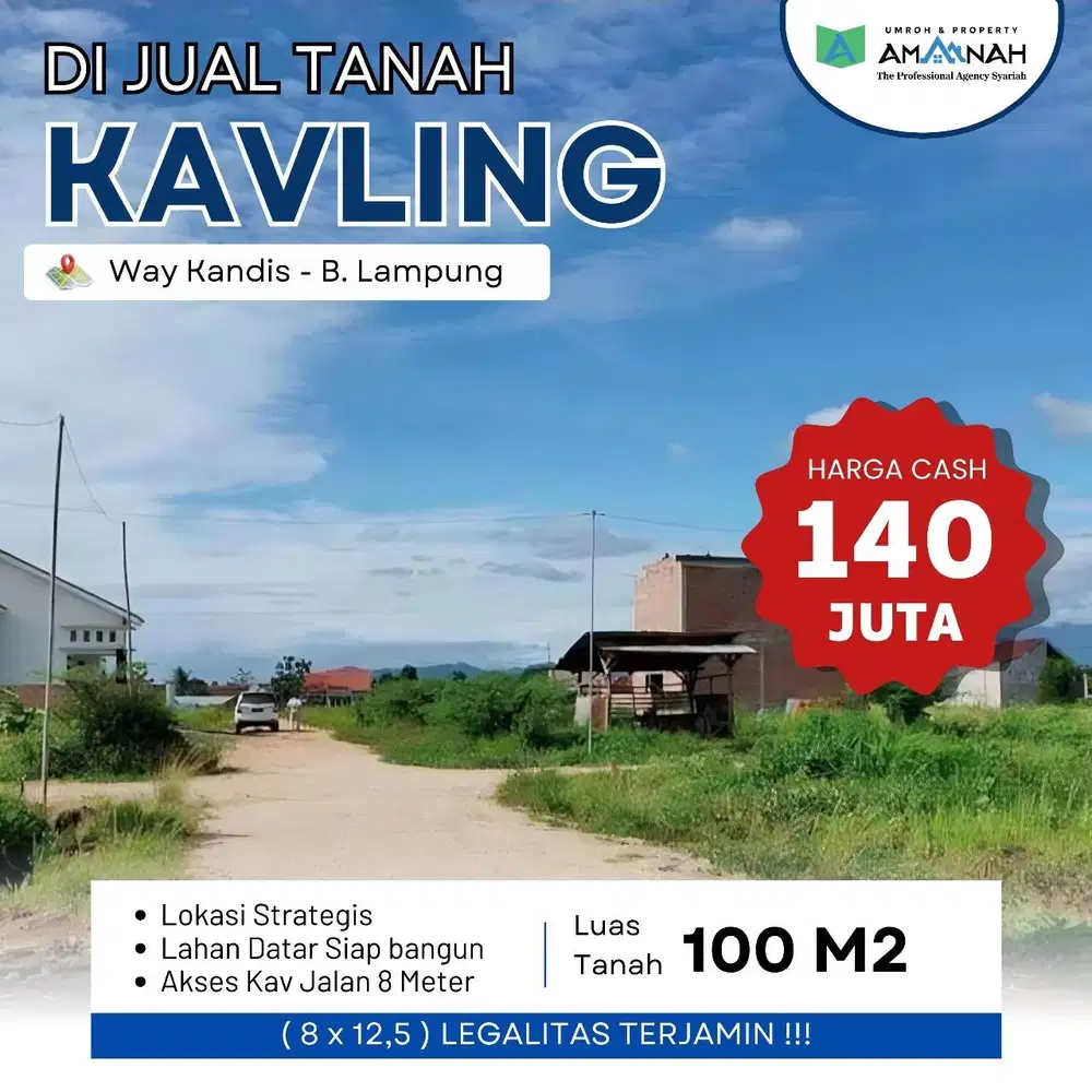 JUAL TANAH BELAKANG PASAR WAY KANDIS