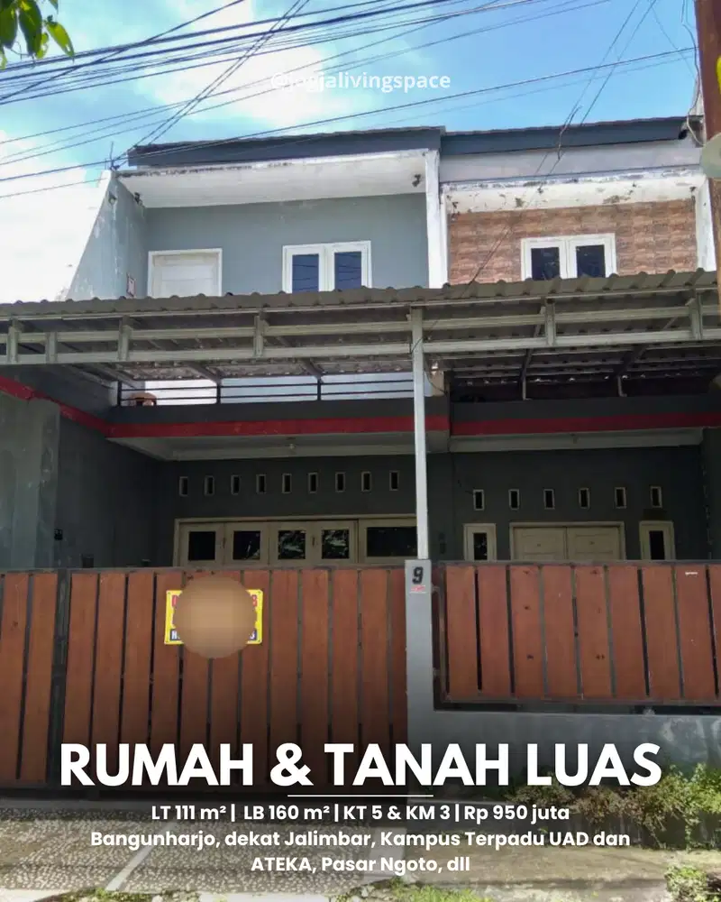 A156 - Hunian Luas dan Banyak Kamar 2 Lantai Daerah Premium di Sewon