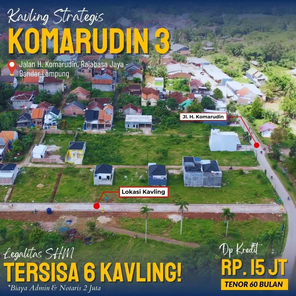 TANAH SIAP BANGUN DI RAJABASA DEKAT POLINELA UNILA RAJABASA