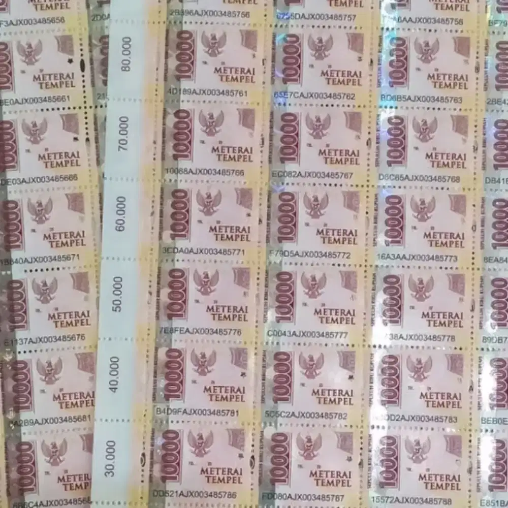 NEW kebutuhan kantor MATERAI 10000 ( 5lembar / 250pcs )