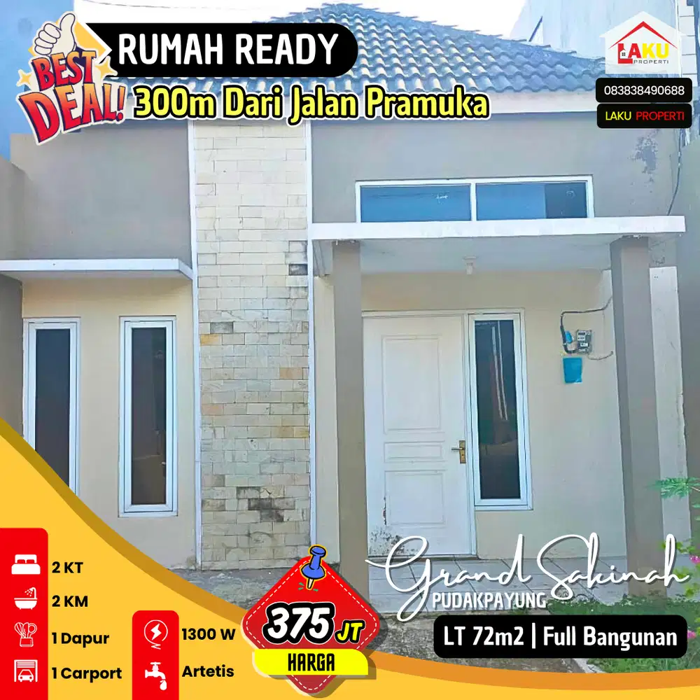 Dijual Rumah Baru di Perum Grand Sakinah Pudakpayung Siap Huni Luas 72