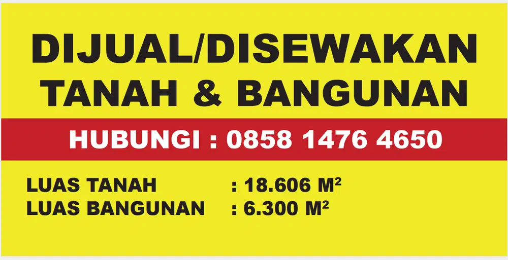 DISEWAKAN TANAH BANGUNAN PABRIK LOKASI GUNUNG PUTRI