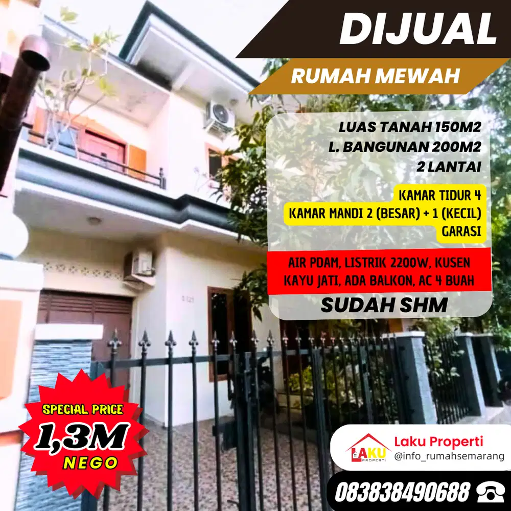 Rumah Mewah di Turangga Tengah 2 Lantai SHM