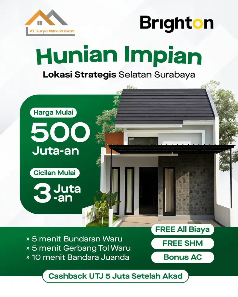 RUMAH MURAH TANPA DP SIDOARJO SURYA JUMPUT REJO SUKODONO