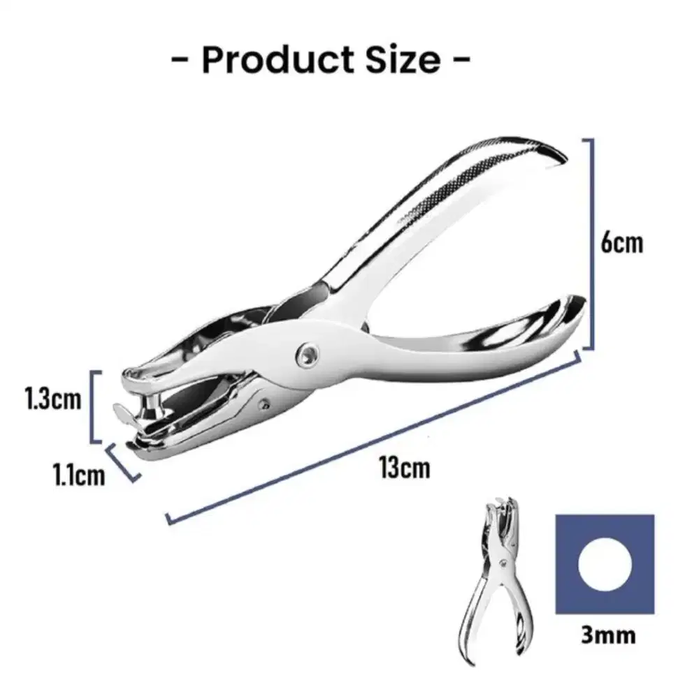 Pembolong Hang Tag Lubang 3mm
