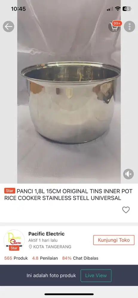 PANCI 1,8L 15CM STAINLESS STELL  INNER POT