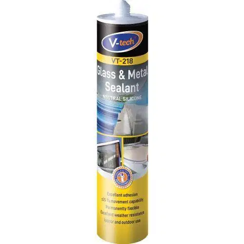 Lem Kaca Tembak Silikon Sealant Netral V-TECH (VT-218)