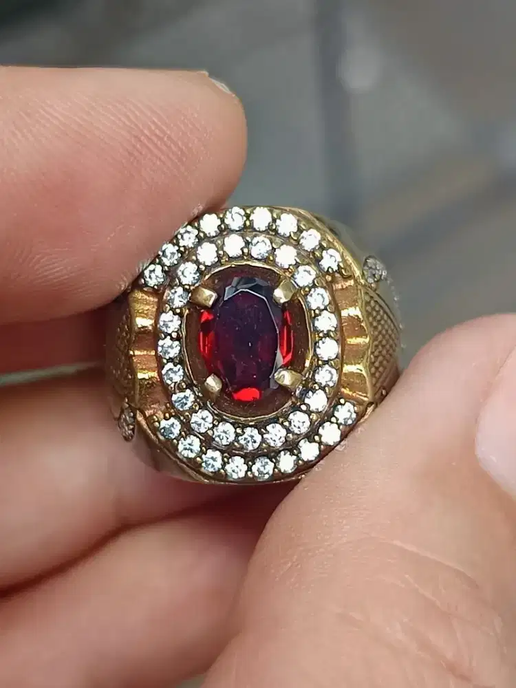 Garnet pyrope 1.29 crat memo MRI ring kuningan