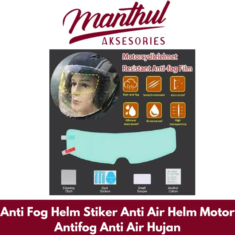 Anti Fog Helm Stiker Anti Air Helm Motor Antifog Anti Air Hujan