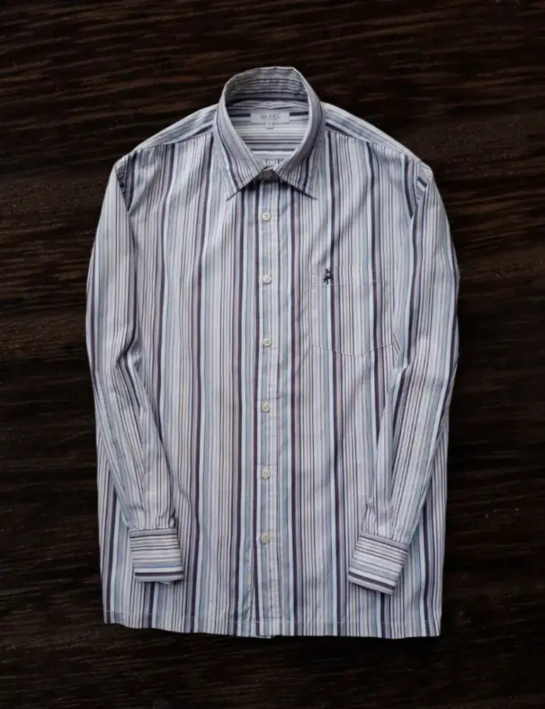 KEMEJA PANJANG OLZEN MOTIF SALUR, SIZE : L (LD110, P72)