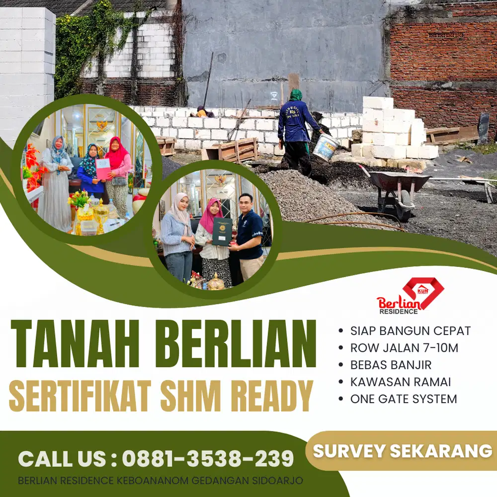 Kavling SHM Siap Bangun di Gedangan Sidoarjo
