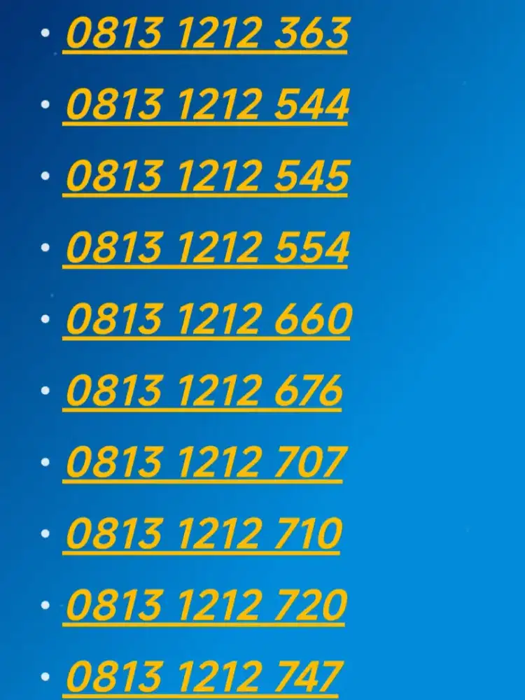 No Cantik 11 digit Rapi seri 08-131212-XXX simpati telkomsel
