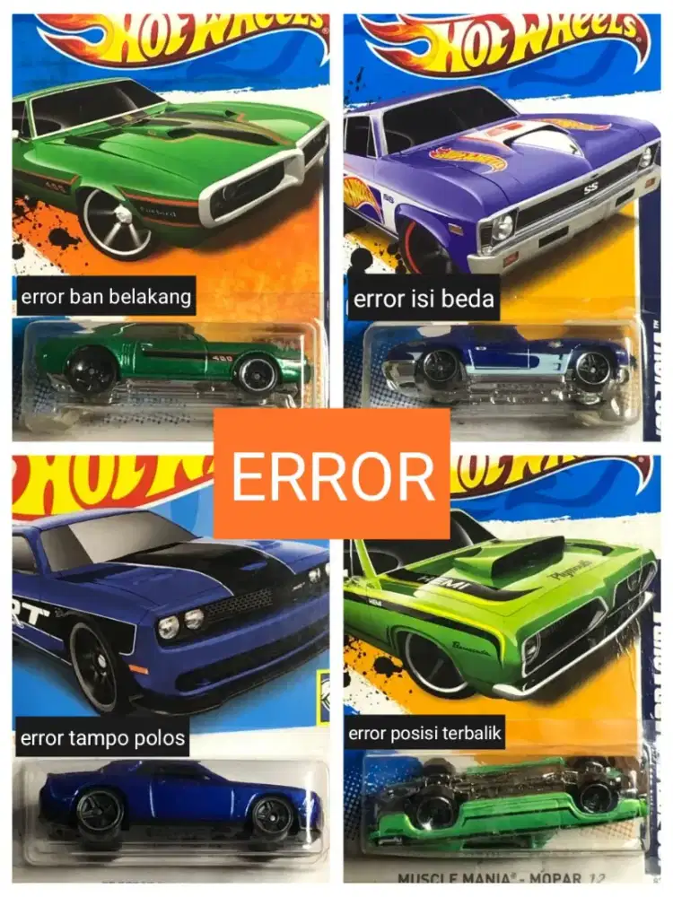 Hot Wheels ERROR Muscle Car Diecast Mainan Mobilan Segel Paket Langka