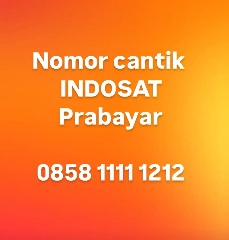 Nomor cantik Indosat Prabayar