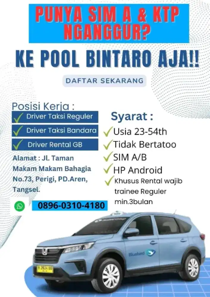 Loker driver Jabotabek
