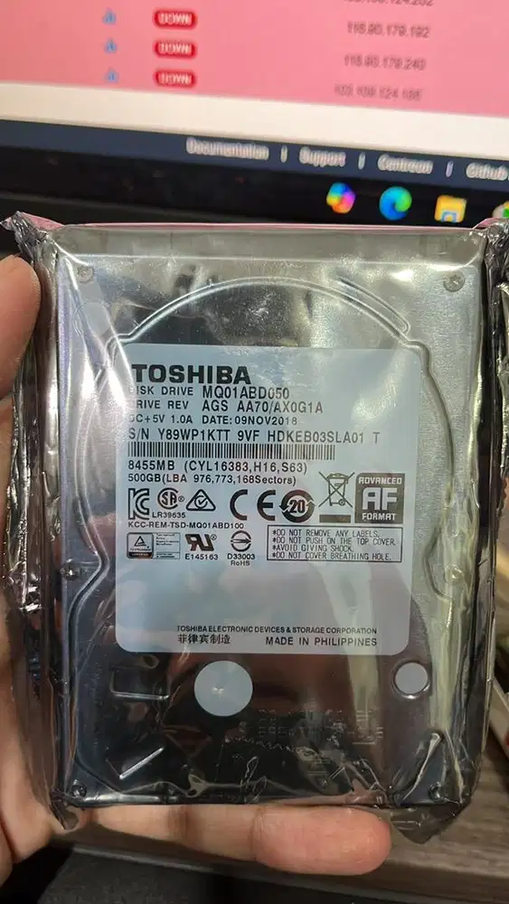 Harddisk Toshiba Laptop