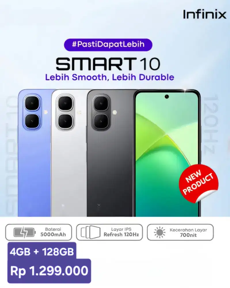 Infinix Smart 10 ram 4gb + 128gb baru garansi resmi