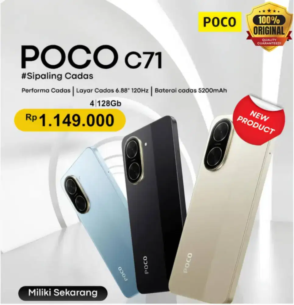 Poco C71 ram 4/128 baru garansi resmi