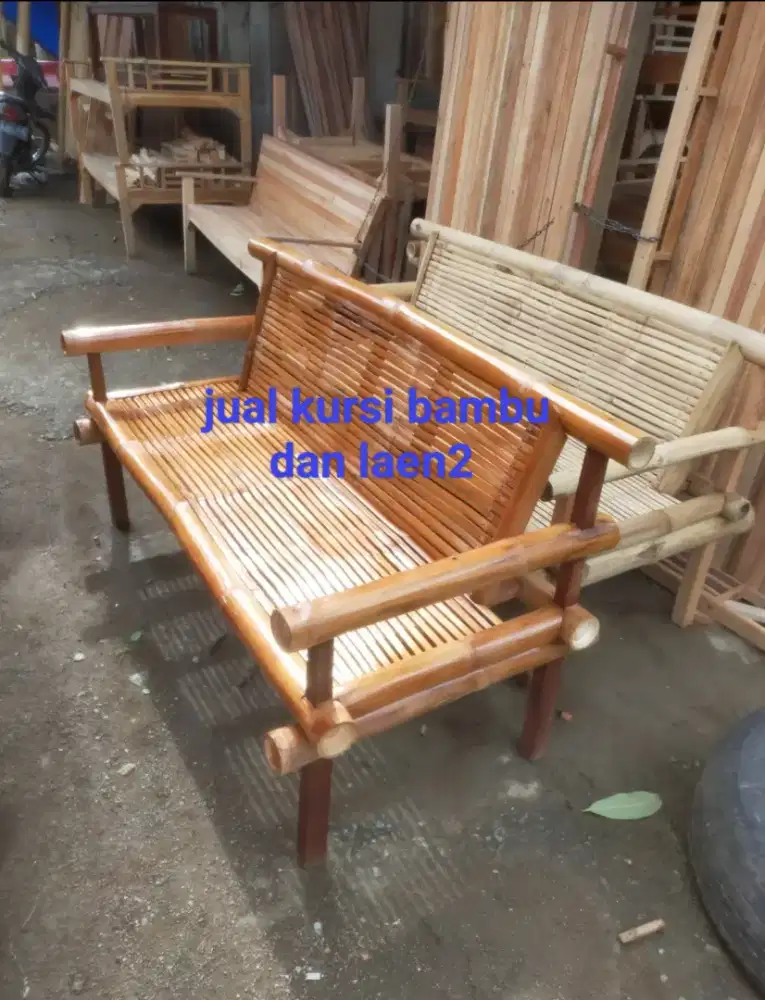 Jual kursi bambu tangga lipat Tirai gulung dan laen2