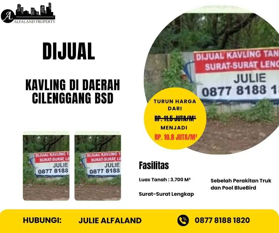 Dijual MURAH TANAH di Cilenggang Raya BSD
