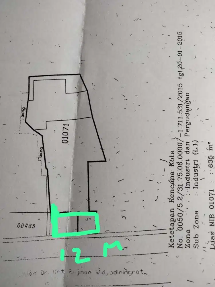 DIJUAL tanah darat, siap bangun. Dekat dgn pabrik Yamaha