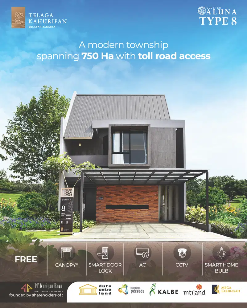 Jual Rumah Type 8 Cluster Aluna Telaga Kahuripan Bogor