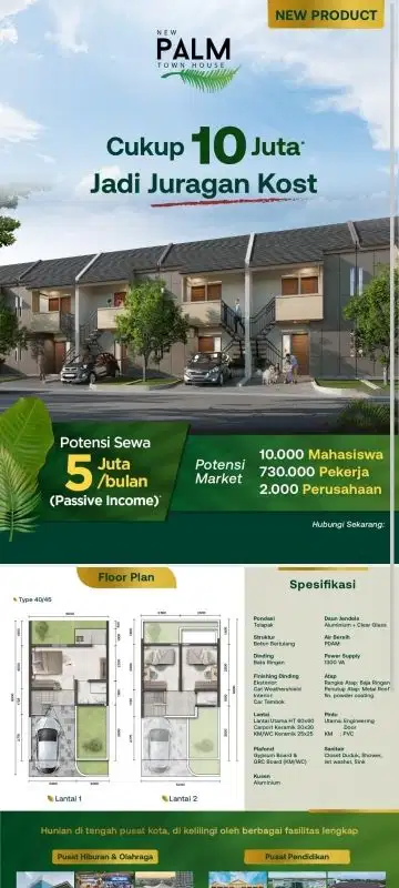 Cukup 10 JT sudah bisa jadi juragan kost