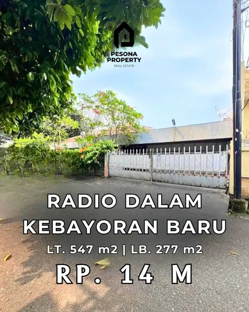 Rumah 1 Lantai di Kebayoran baru posisi Hoek hitung tanah