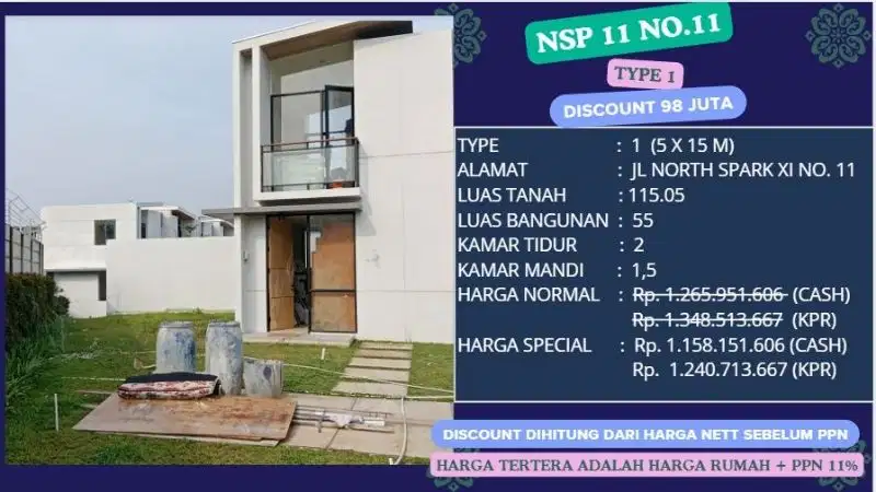 dijual rumah murah di hook