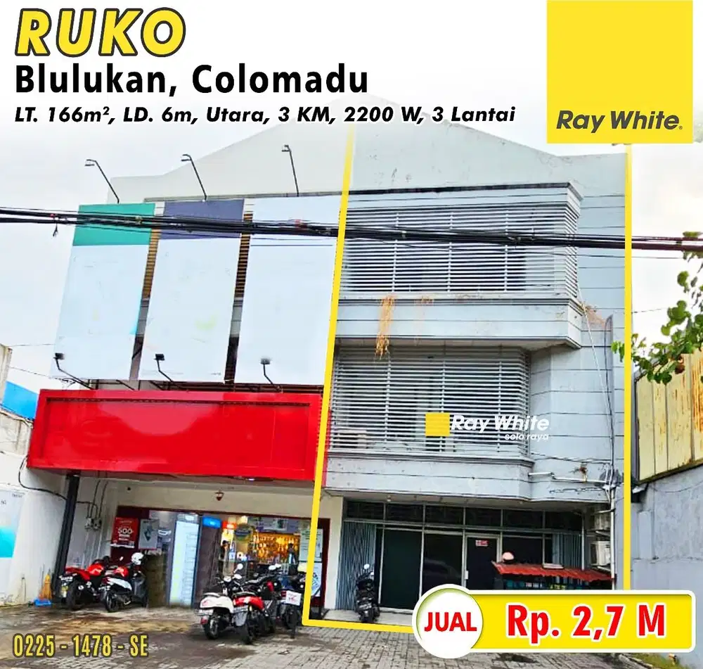 Ruko 3 Lantai di Jalan VVIP Adi Sucipto, Colomadu