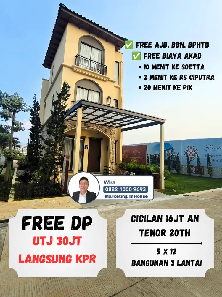 Rumah Jakarta Tanpa DP, UTJ 30JT Langsung KPR