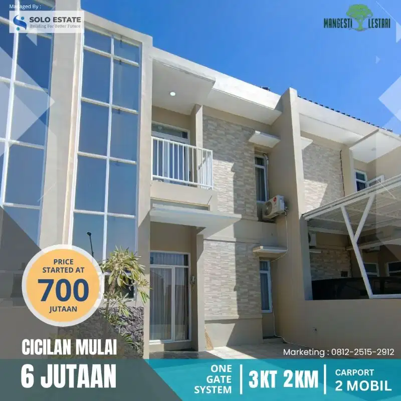 Promo Rumah Gentan Solo Cluster SHM Ready Mangesti lestari