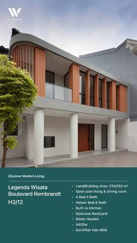 Di Jual Rumah di Boulevard Legenda Wisata