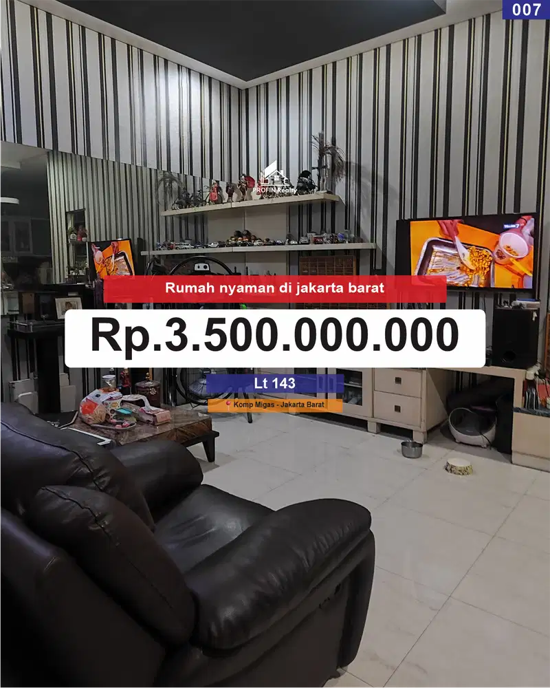 dijual Hunian Nyaman di Komplek Migas Jakarta Barat – Akses Mudah