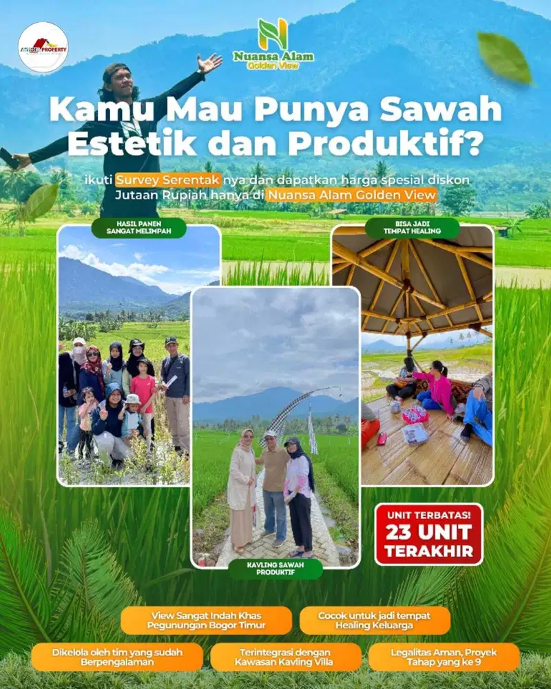 KAVLING SAWAH ESTETIK PRODUKTIFBEST SELLER DI BOGOR TIMUR