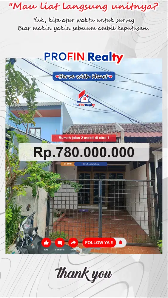 Dijual Rumah Citra 1 Kalideres – Ukuran 4x15, Lokasi Nyaman