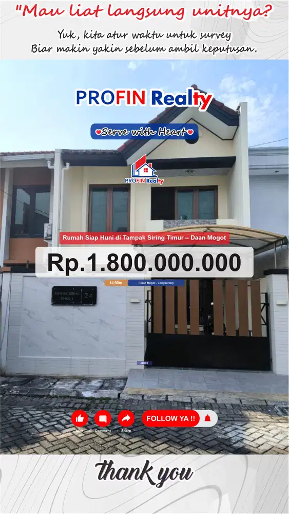 DIJUAL Rumah Tampak Siring Timur Daan Mogot