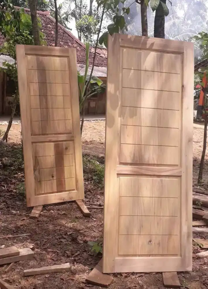 Jual daun pintu bahan kayu mahoni dan jati