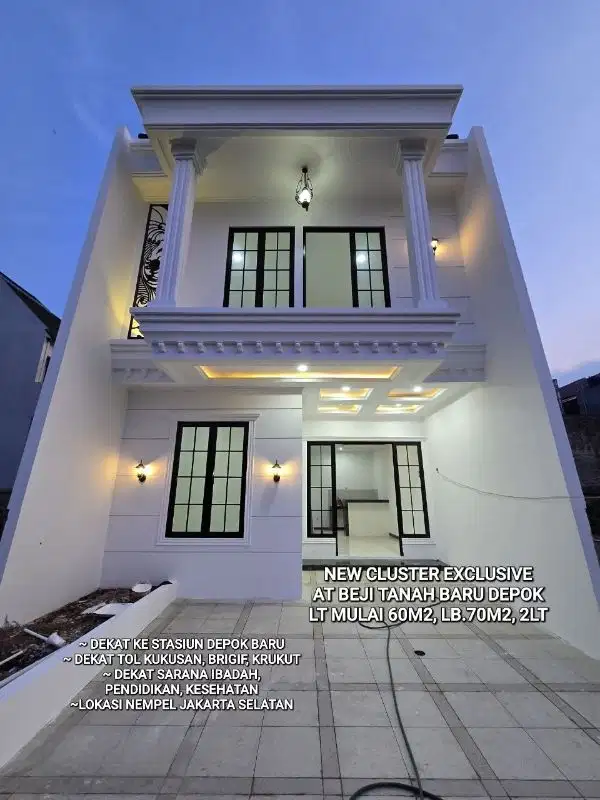 Rumah Cluster Dekat Gate Tol Kukusan dan Stasiun Depok Baru