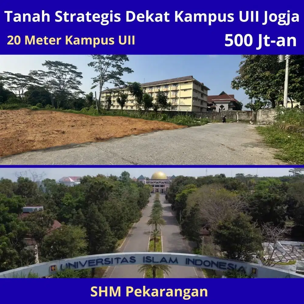 Tanah Jogja Area Kampus UII, Cocok untuk Kost dan Villa