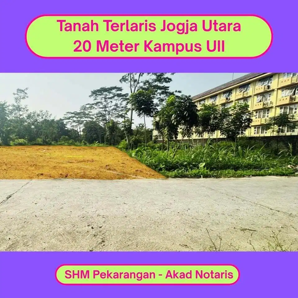 Tanah Samping Kampus UII Jogja, Sisa 1 Unit Terakhir