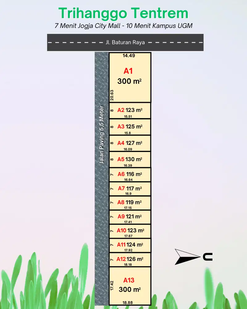Tanah Tepi Jalan Area Kota Jogja, Cocok untuk Kos dan Hunian