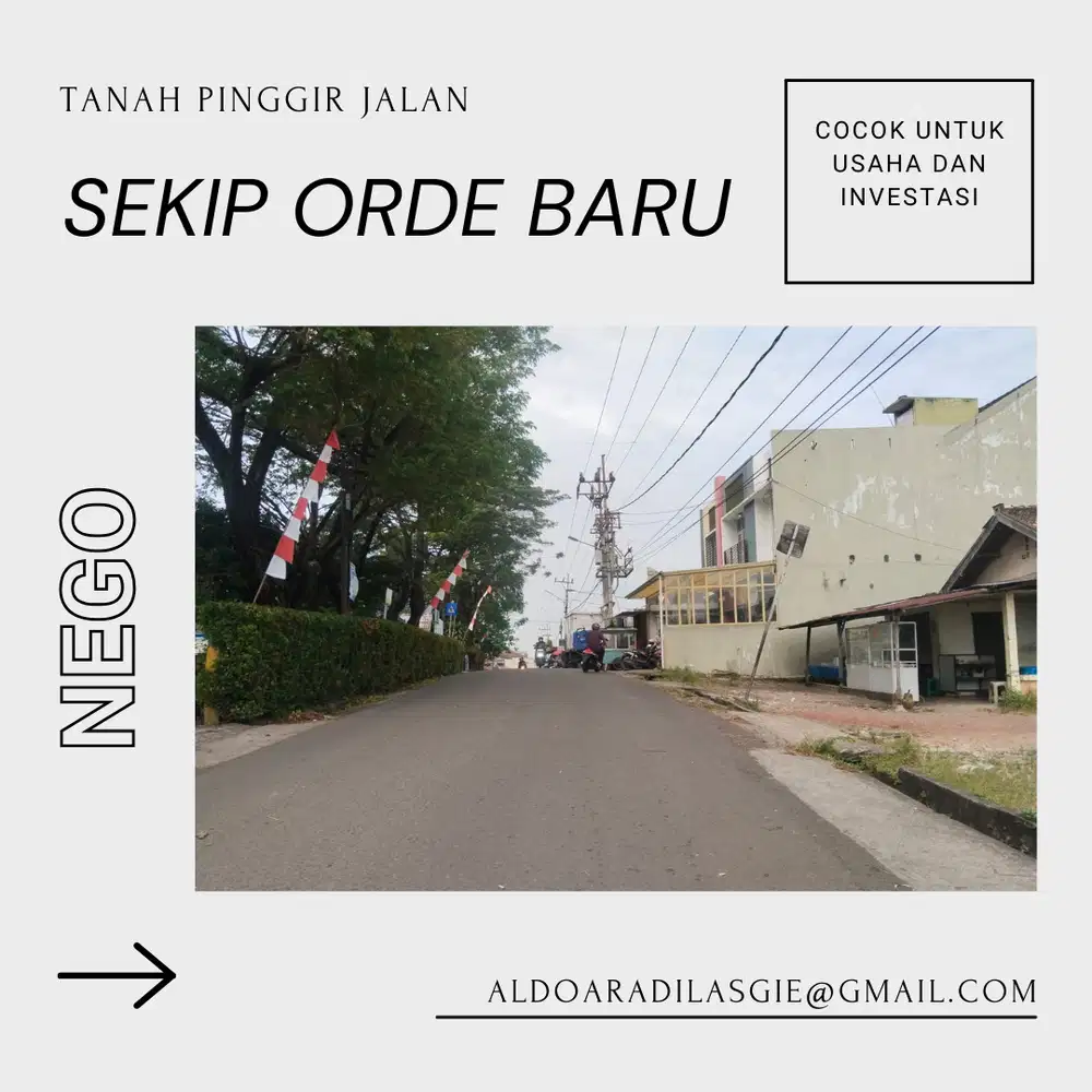 Tanah pinggir jalan tengah kota palembang